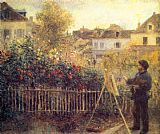 Pierre Auguste Renoir Claude Monet Painting in his Garden at Argenteuil painting